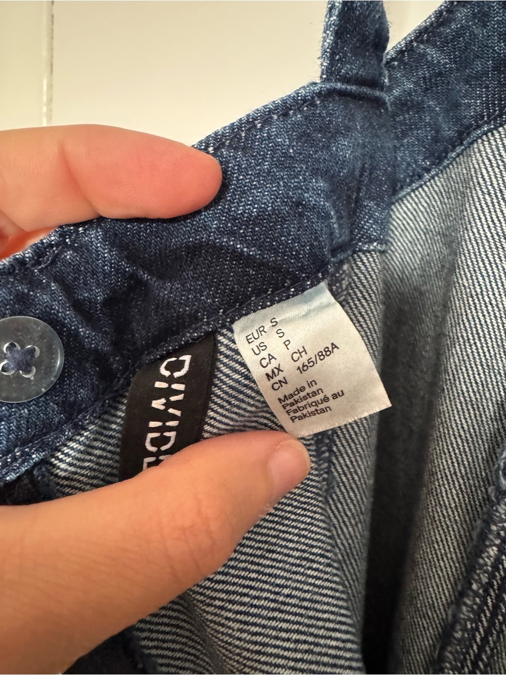 H&M Denim Blue Flared Mini Dress With braided straps Jean - Picture 8 of 8